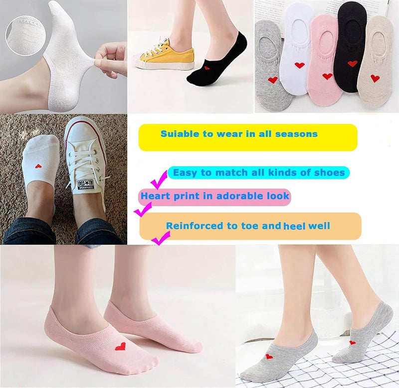 MRYUWB 5-10 Pairs Kids Girls No Show Socks, Anti-slip Soft Cotton Socks, Ultra Comfortable for Children 6-15 Years - Image 2